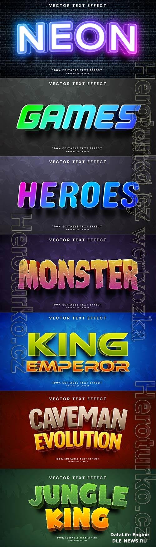 3d editable text style effect vector vol 778