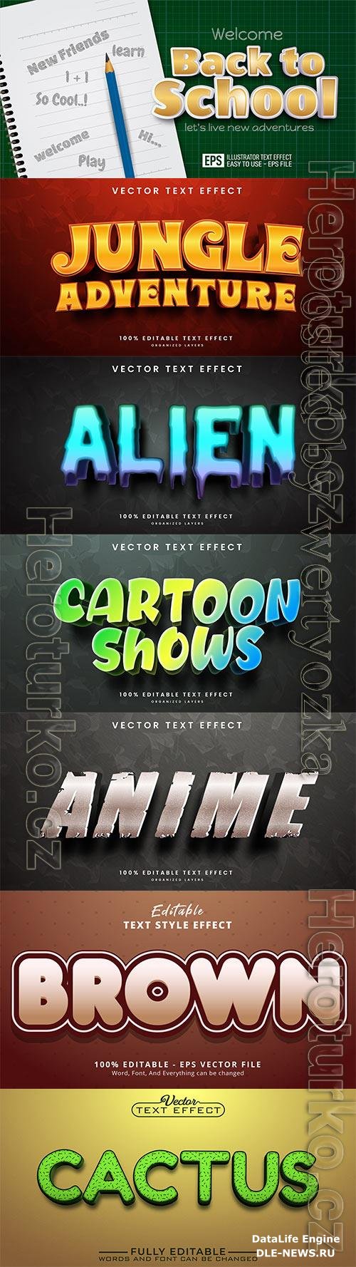 3d editable text style effect vector vol 777