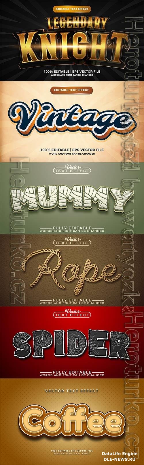 3d editable text style effect vector vol 776