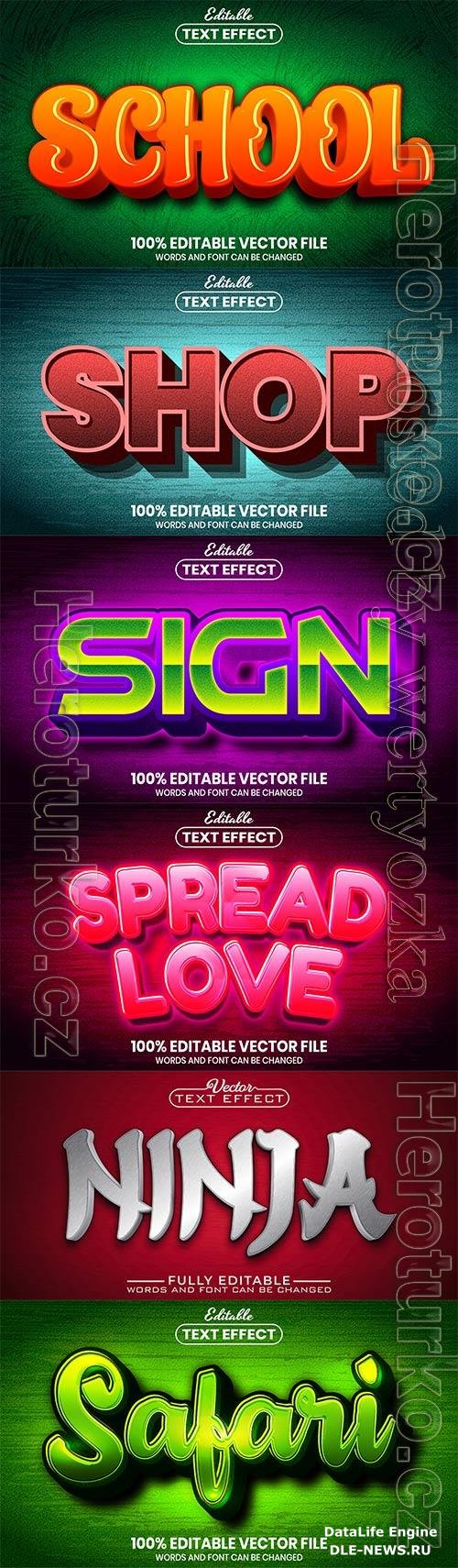 3d editable text style effect vector vol 775