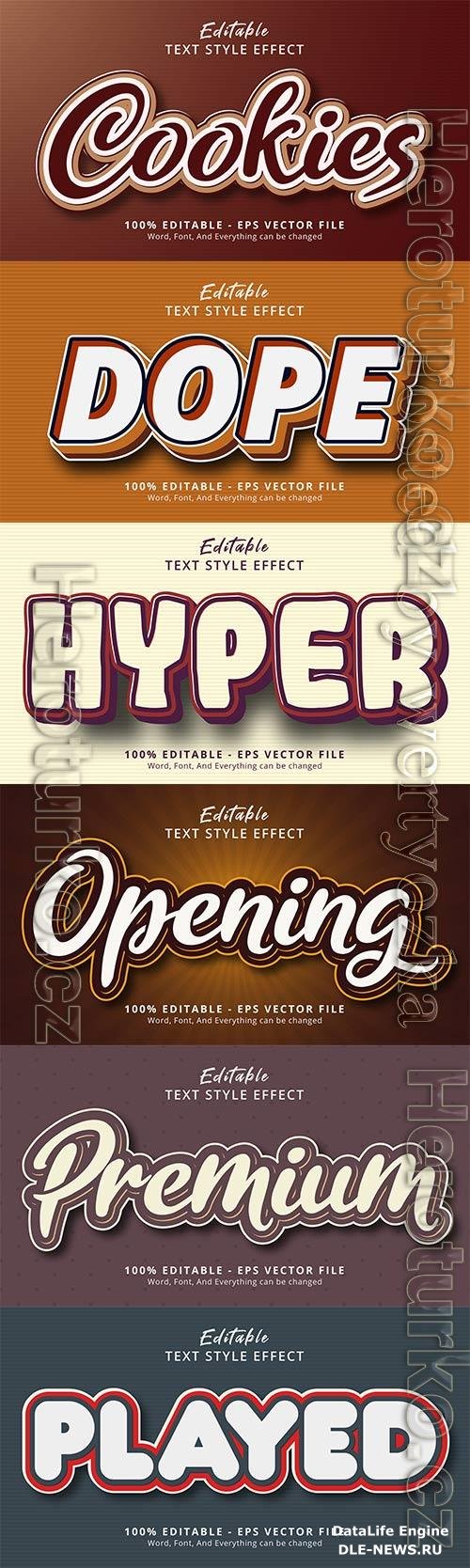 3d editable text style effect vector vol 771