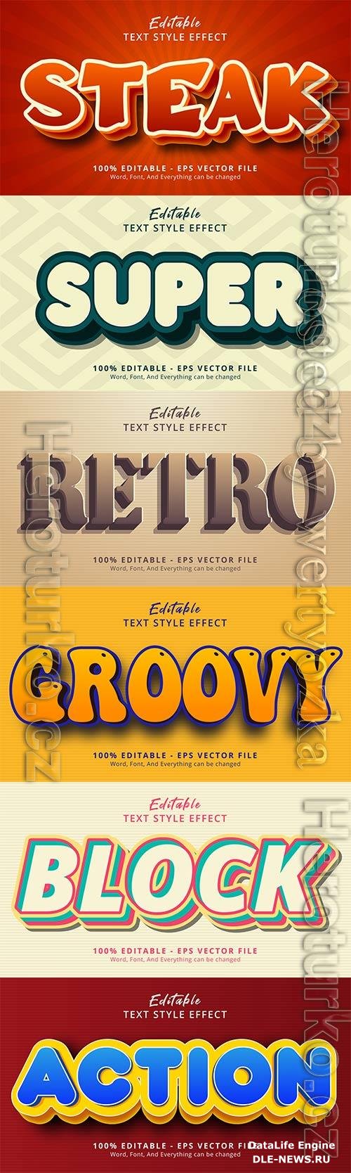 3d editable text style effect vector vol 770