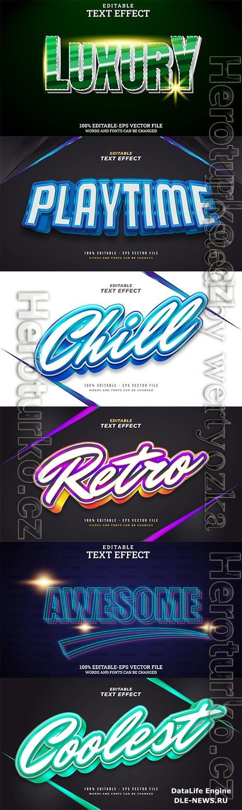 3d editable text style effect vector vol 768