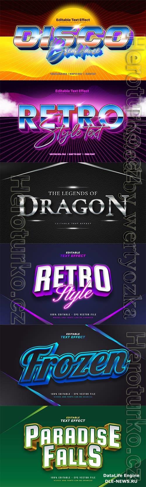 3d editable text style effect vector vol 765