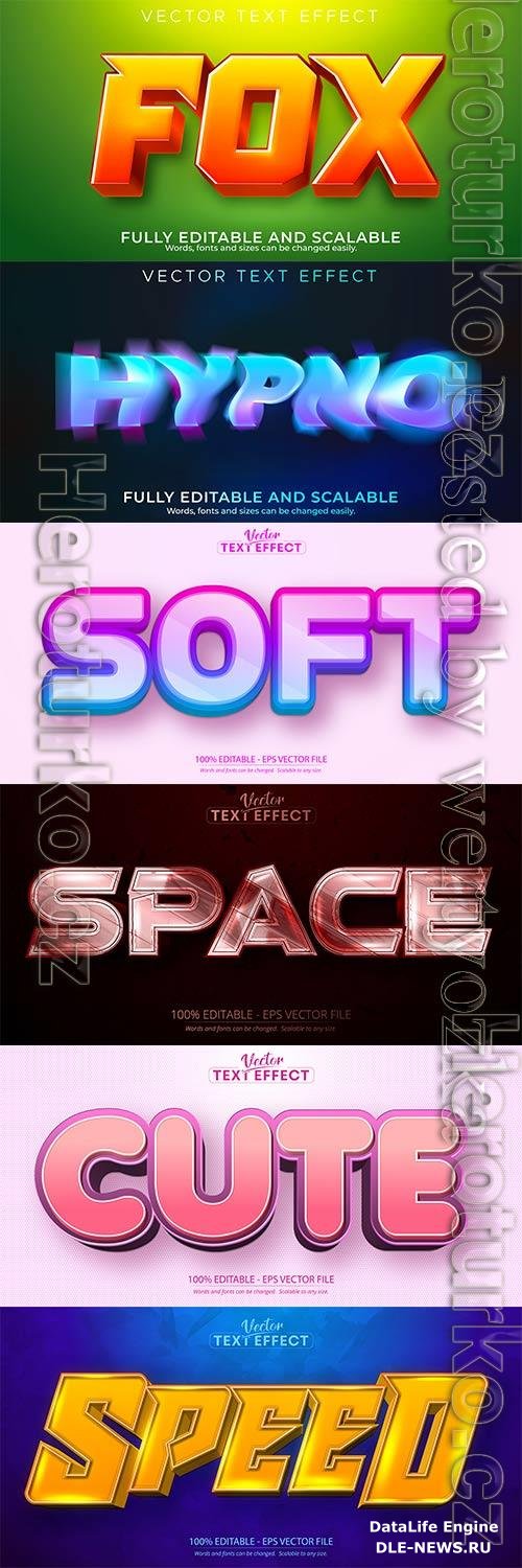 3d editable text style effect vector vol 763