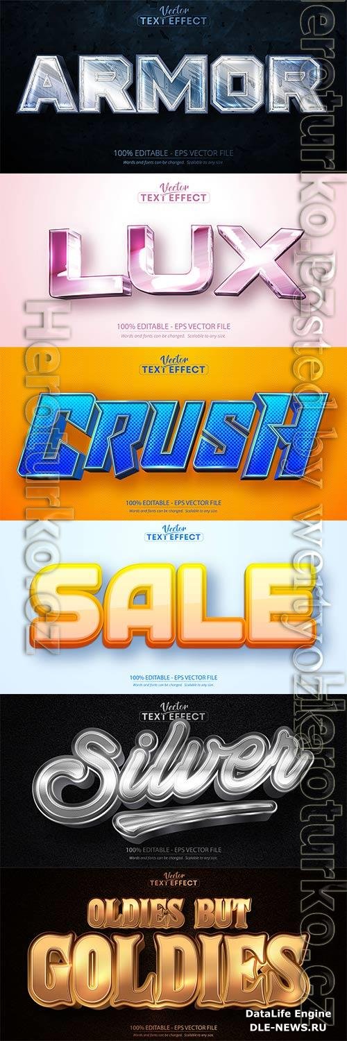 3d editable text style effect vector vol 762