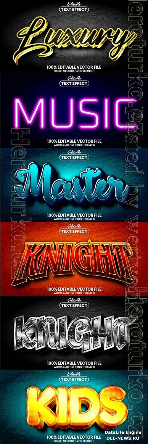 3d editable text style effect vector vol 760