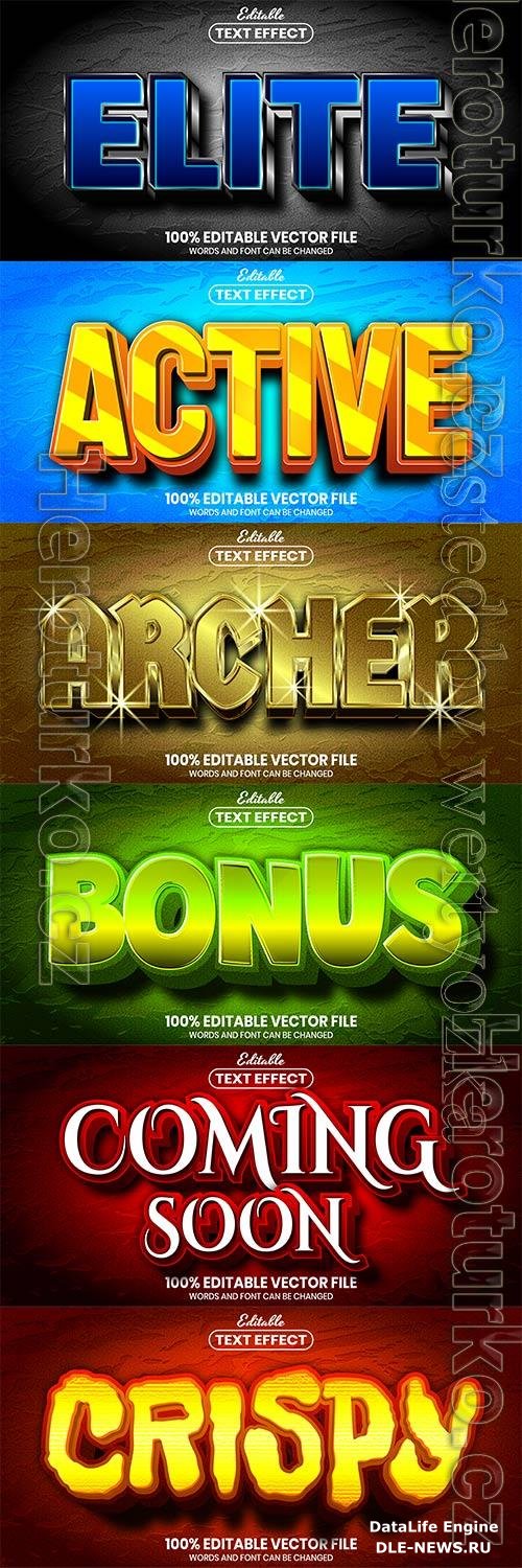 3d editable text style effect vector vol 758