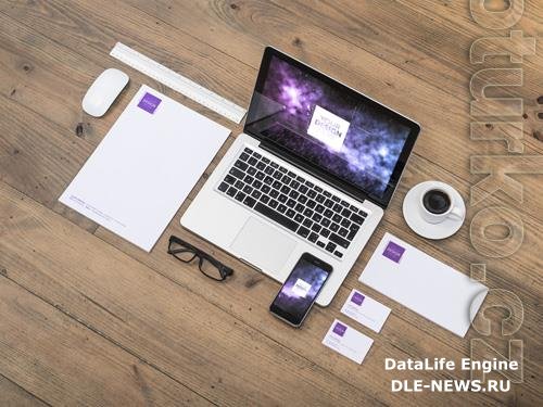 Multiple Devices and Stationery Mockup on Wooden Table 4