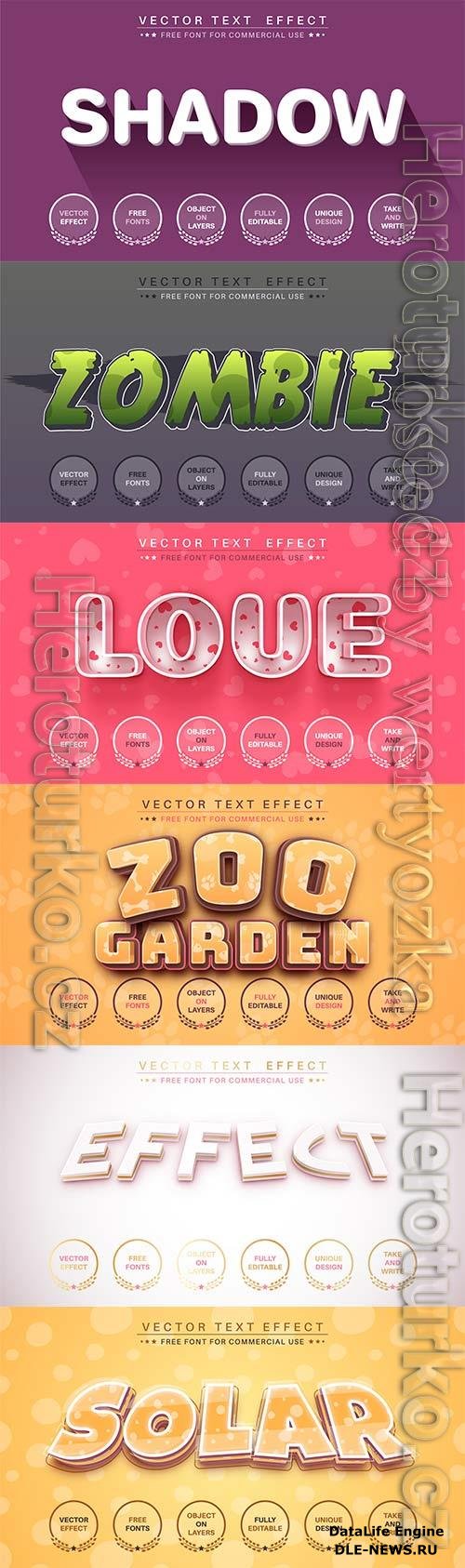 3d editable text style effect vector vol 756