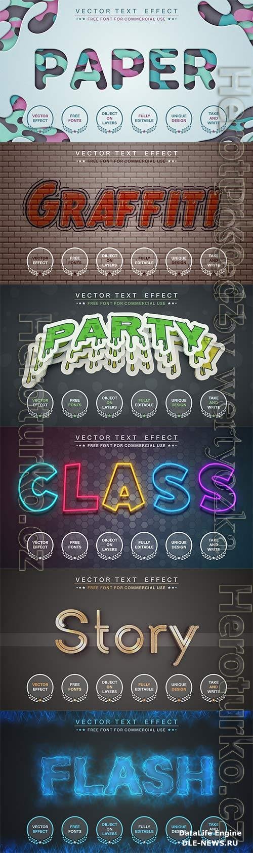 3d editable text style effect vector vol 755