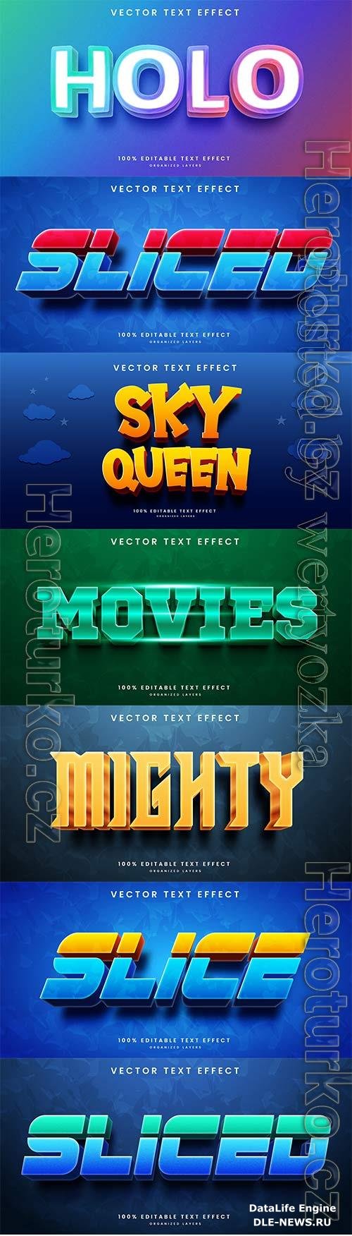 3d editable text style effect vector vol 745