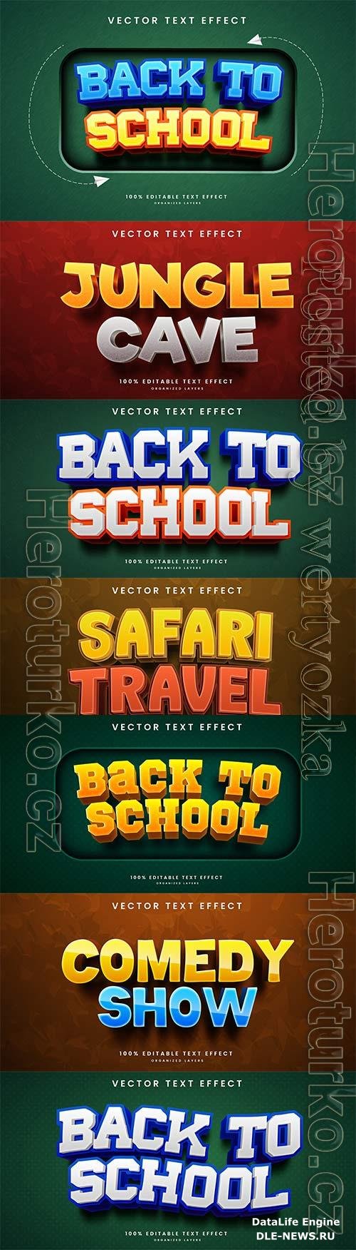 3d editable text style effect vector vol 744