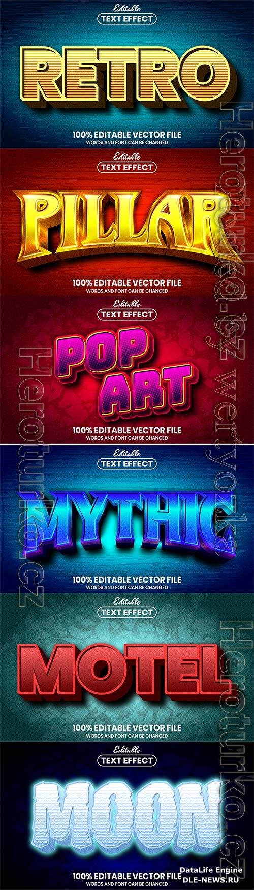 3d editable text style effect vector vol 741