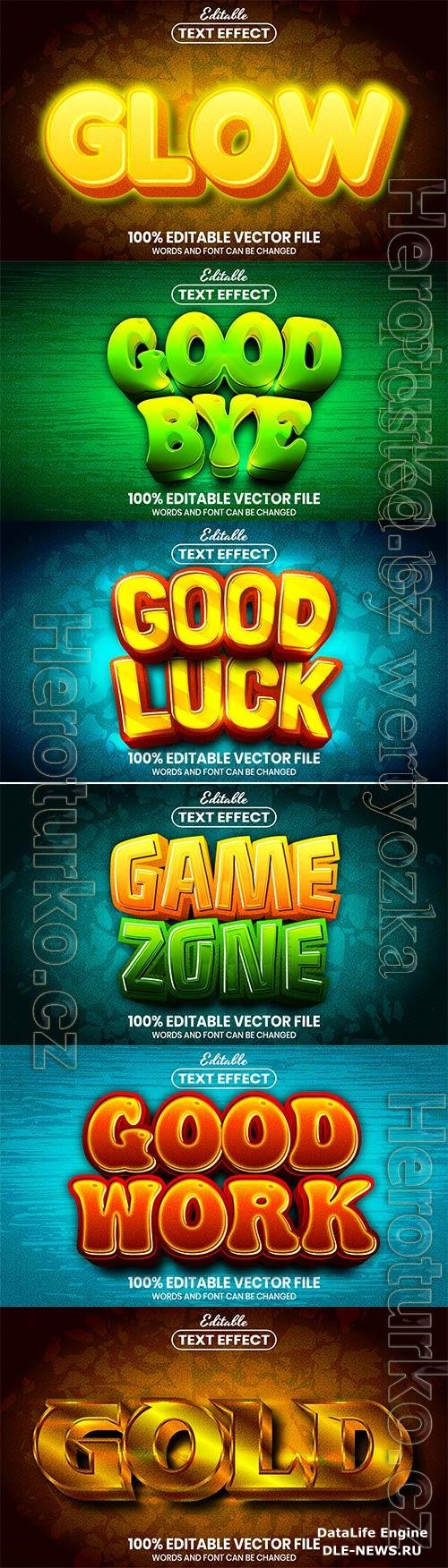 3d editable text style effect vector vol 739