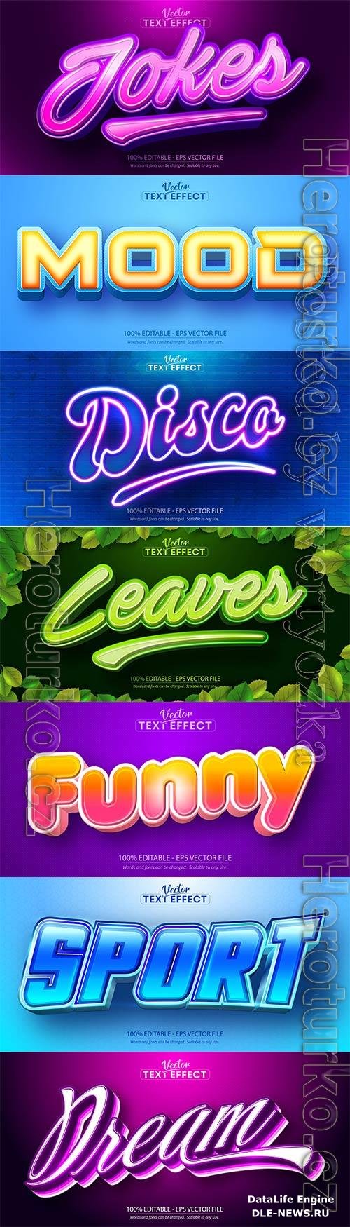 3d editable text style effect vector vol 728