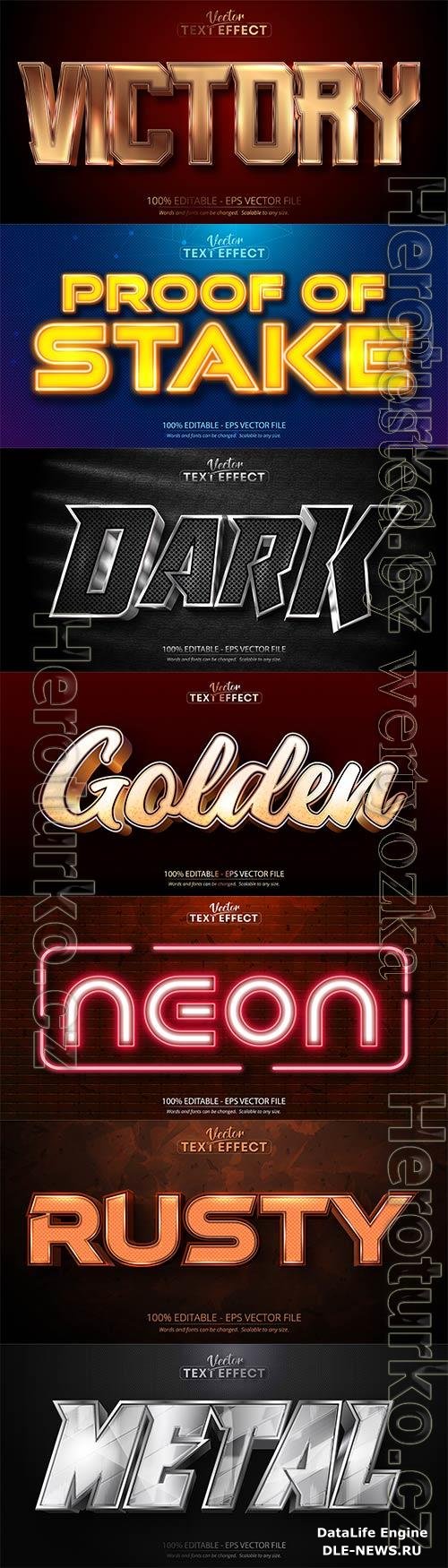 3d editable text style effect vector vol 726