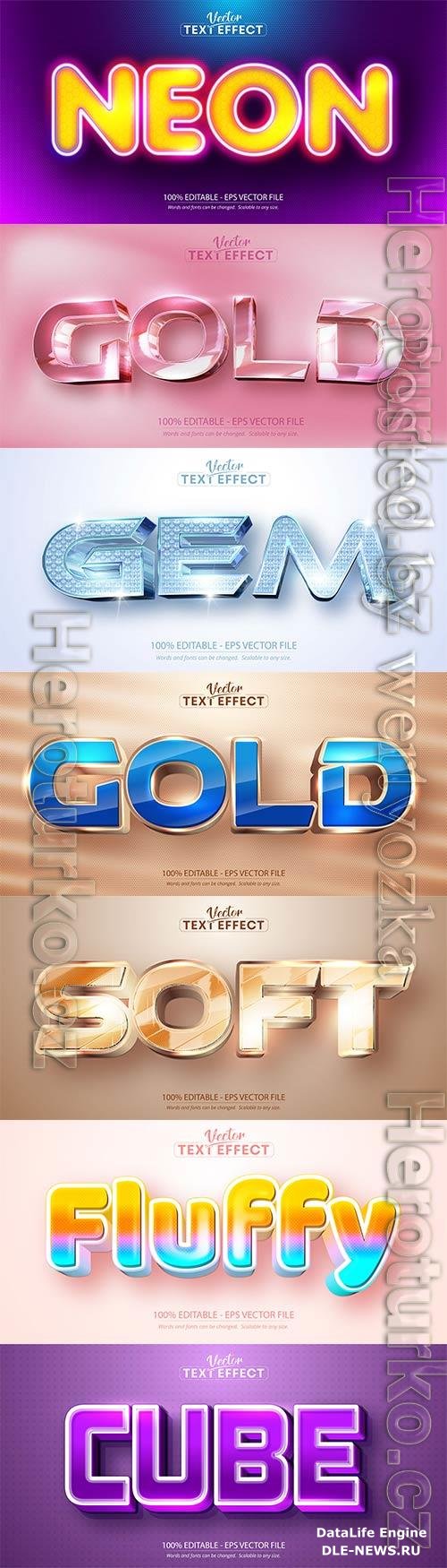 3d editable text style effect vector vol 723