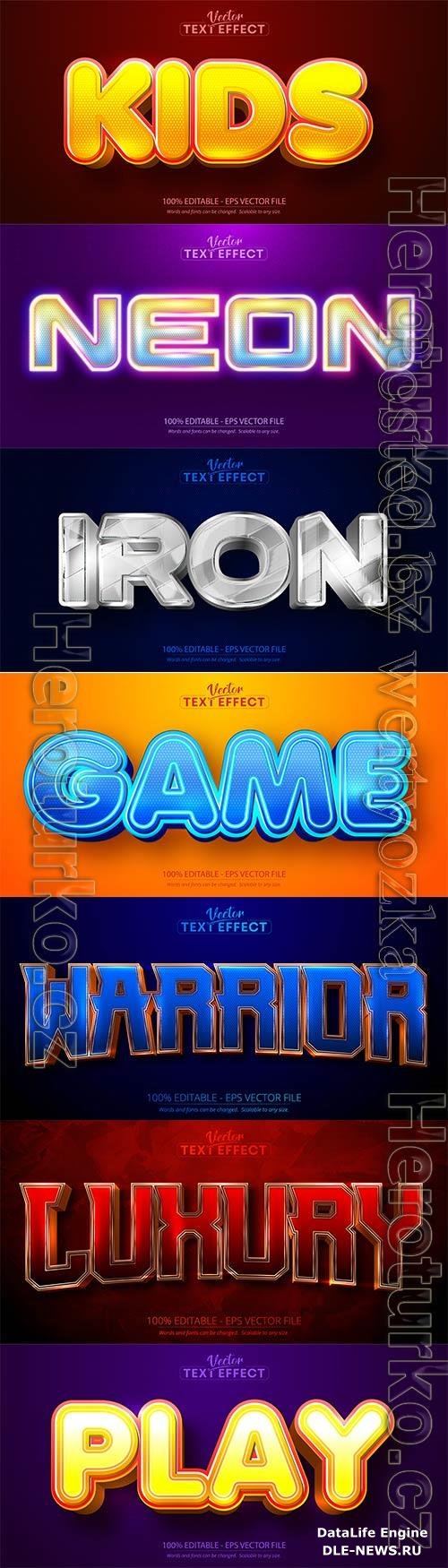 3d editable text style effect vector vol 722