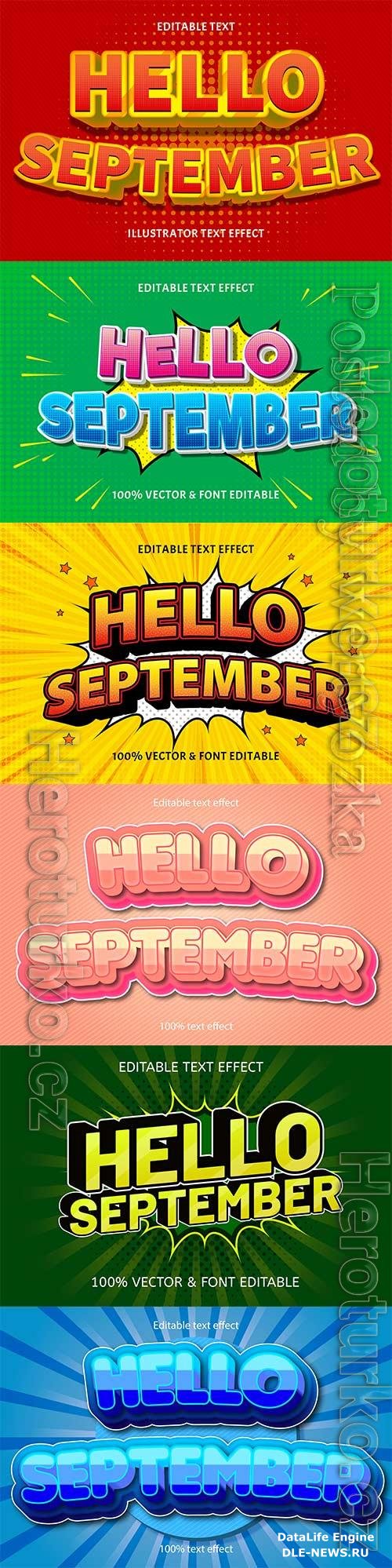 Hello september editable text effect vol 12