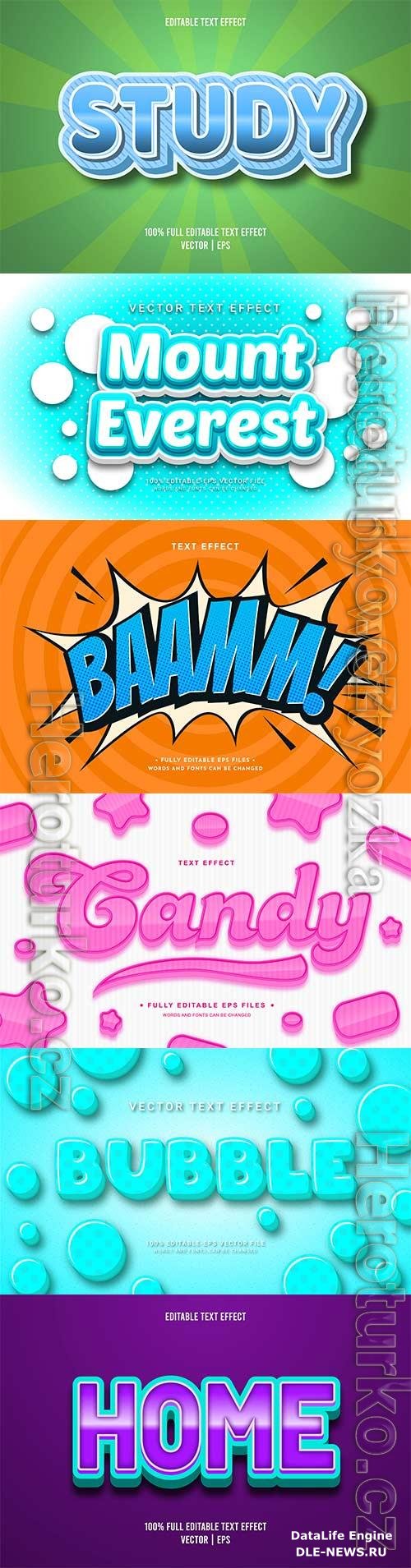 3d editable text style effect vector vol 712