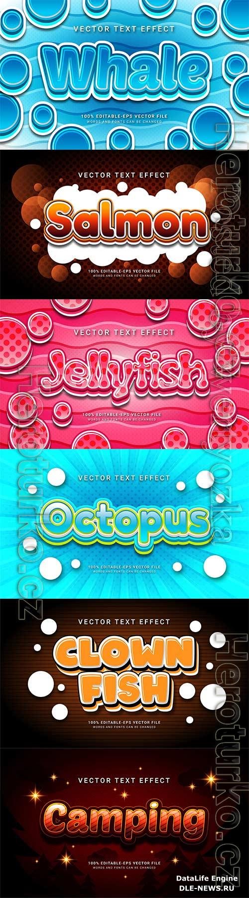 3d editable text style effect vector vol 711