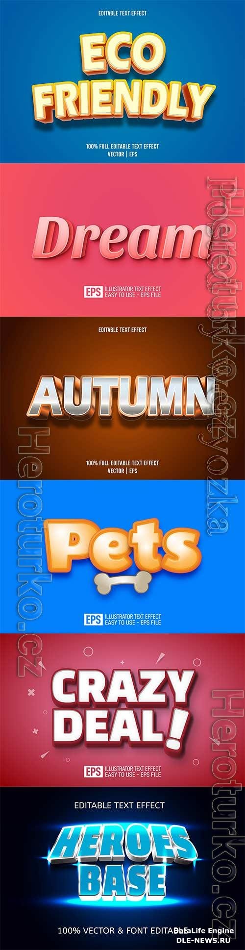 3d editable text style effect vector vol 707