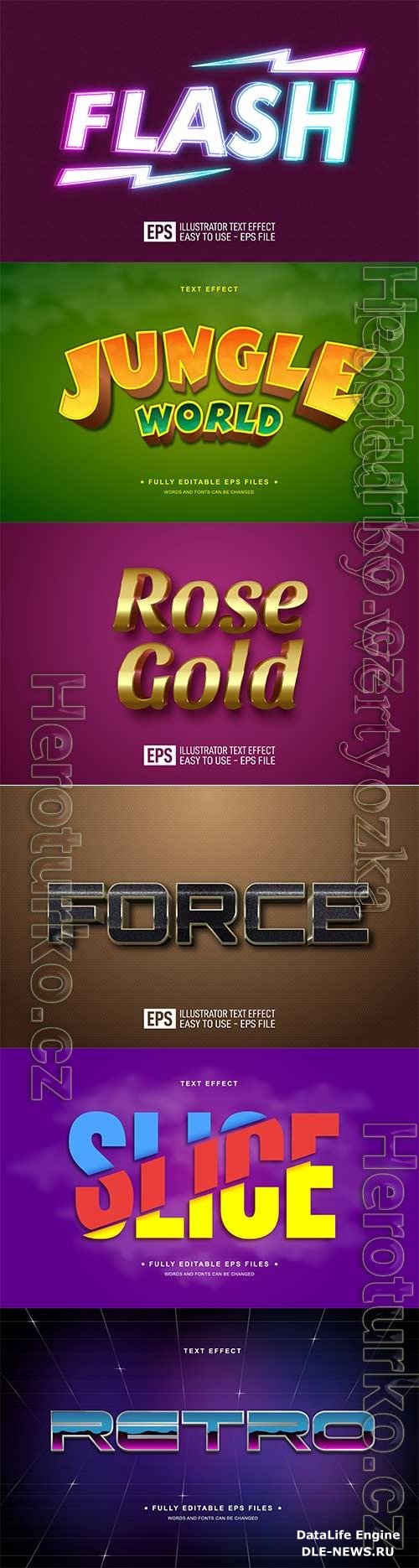 3d editable text style effect vector vol 706