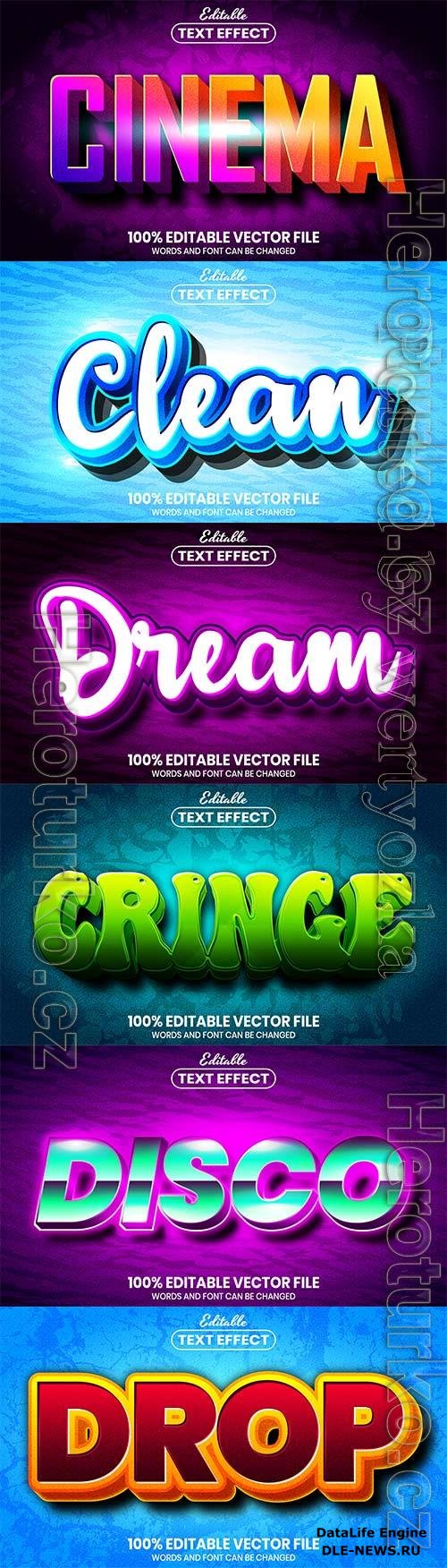 3d editable text style effect vector vol 698