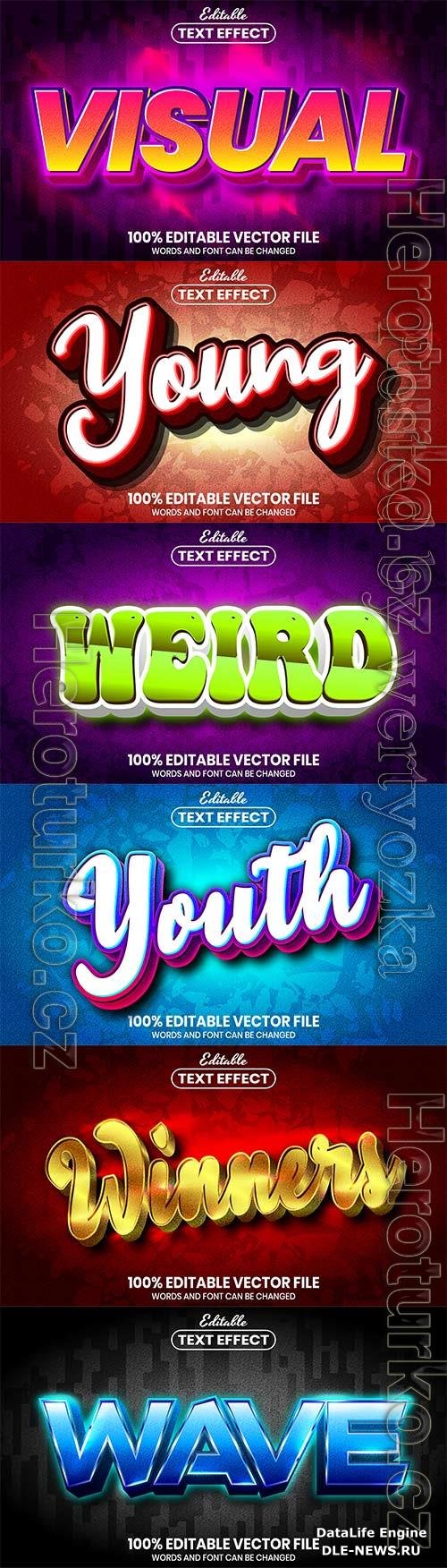 3d editable text style effect vector vol 697