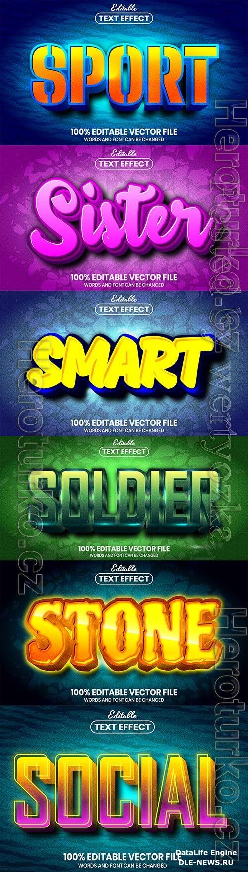 3d editable text style effect vector vol 693