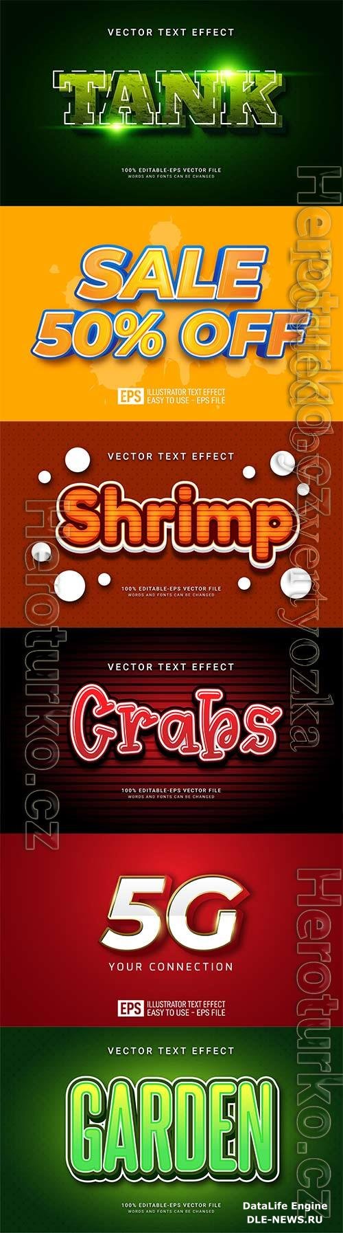 3d editable text style effect vector vol 690