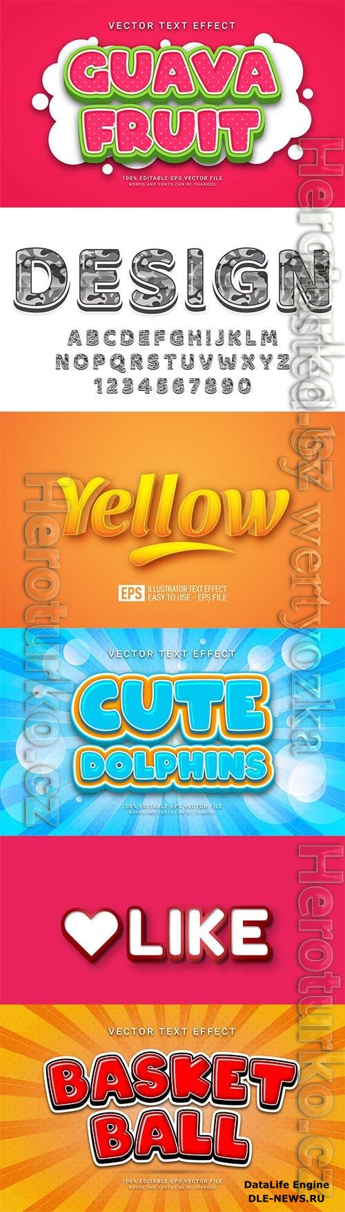 3d editable text style effect vector vol 688