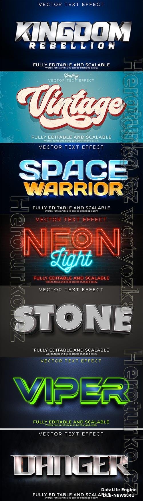 3d editable text style effect vector vol 669