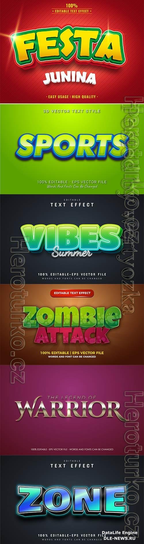 3d editable text style effect vector vol 666