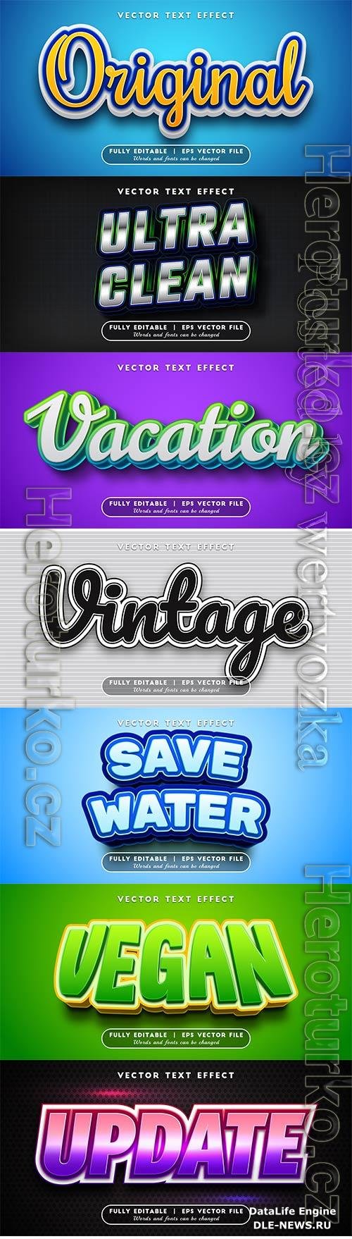 3d editable text style effect vector vol 661