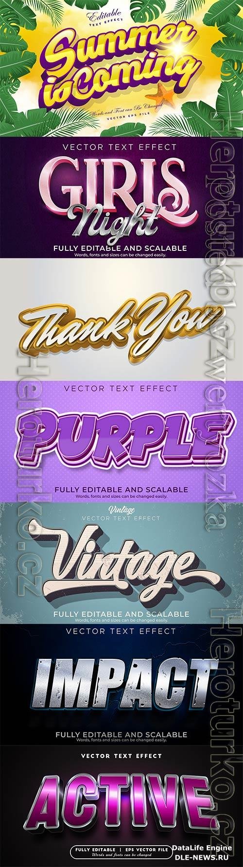 3d editable text style effect vector vol 660