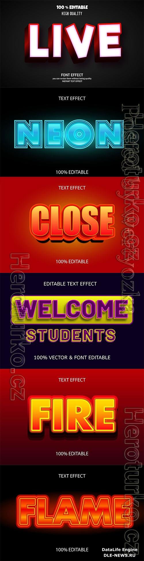 3d editable text style effect vector vol 650