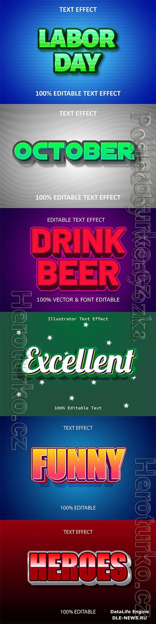 3d editable text style effect vector vol 649