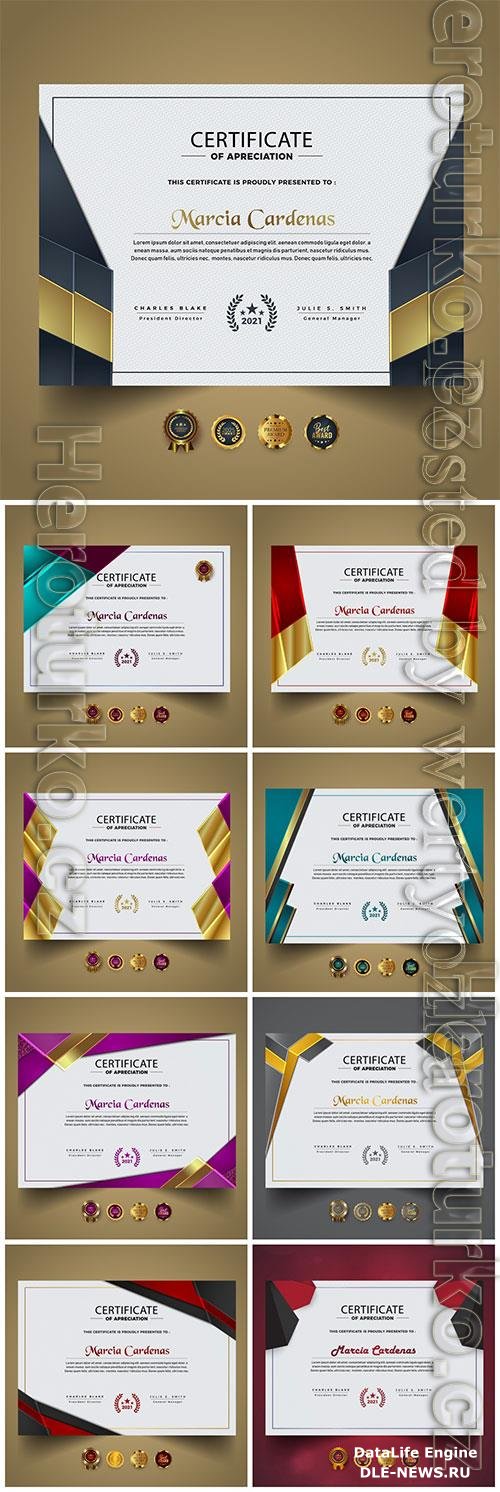 Premium vector certificate, diploma template