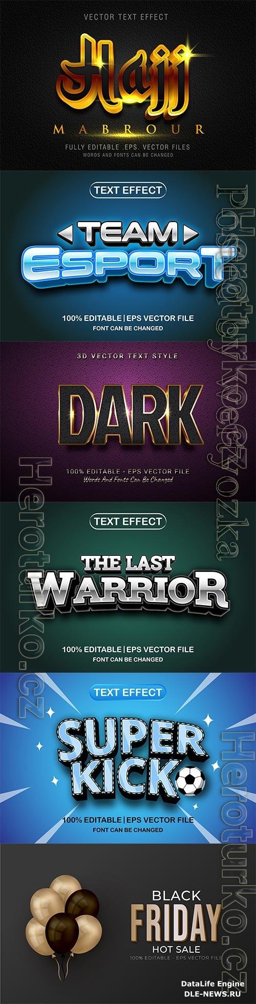 3d editable text style effect vector vol 639