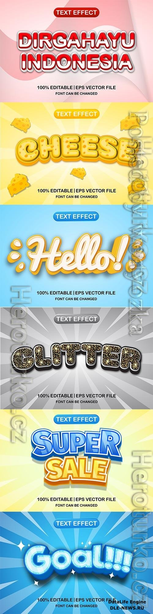 3d editable text style effect vector vol 638