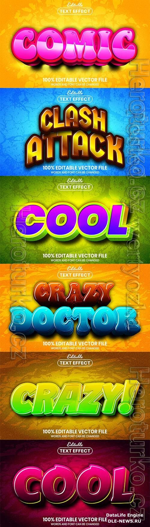 3d editable text style effect vector vol 621