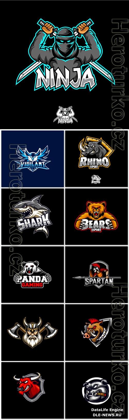 Mascot logo design set premium vector vol 14