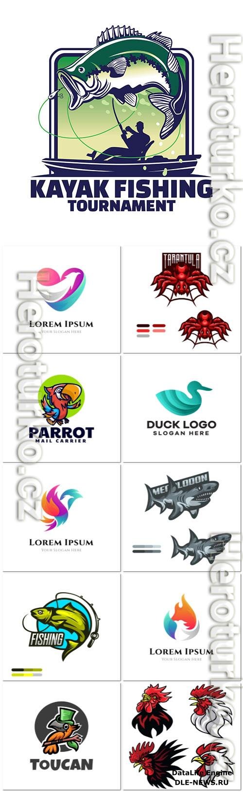 Mascot logo design set premium vector vol 12