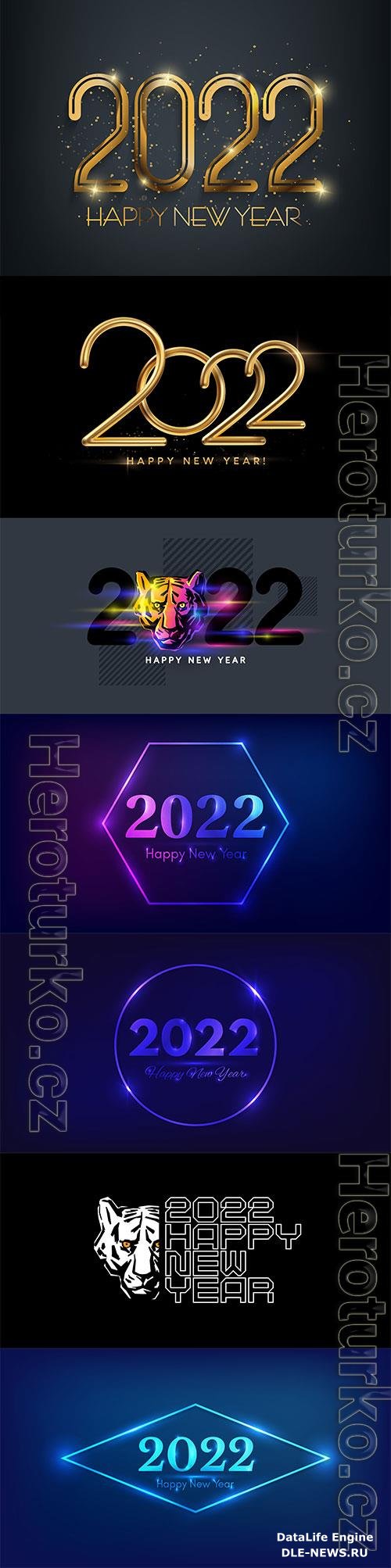 2022 New year, Merry christmas editable text effect premium vector vol 8