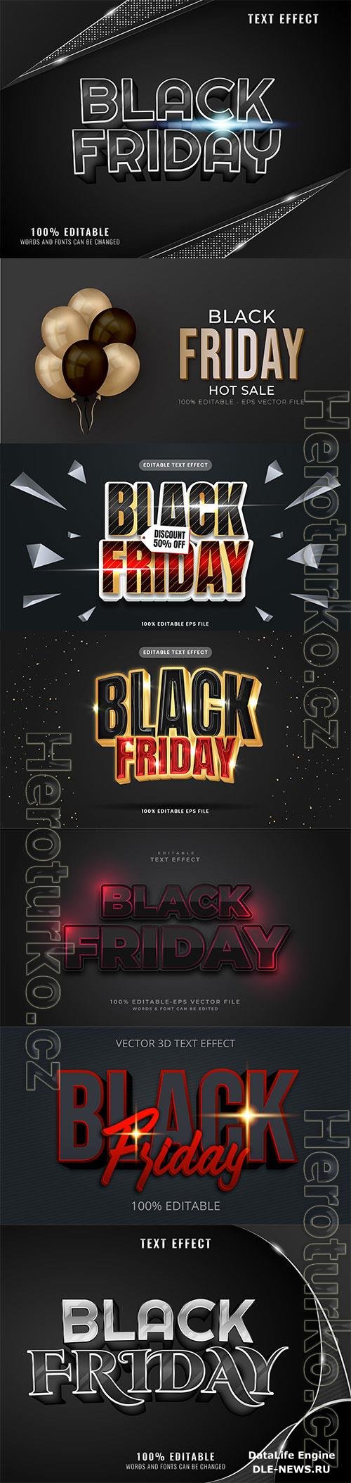 Set 3d editable text style effect vector vol 185