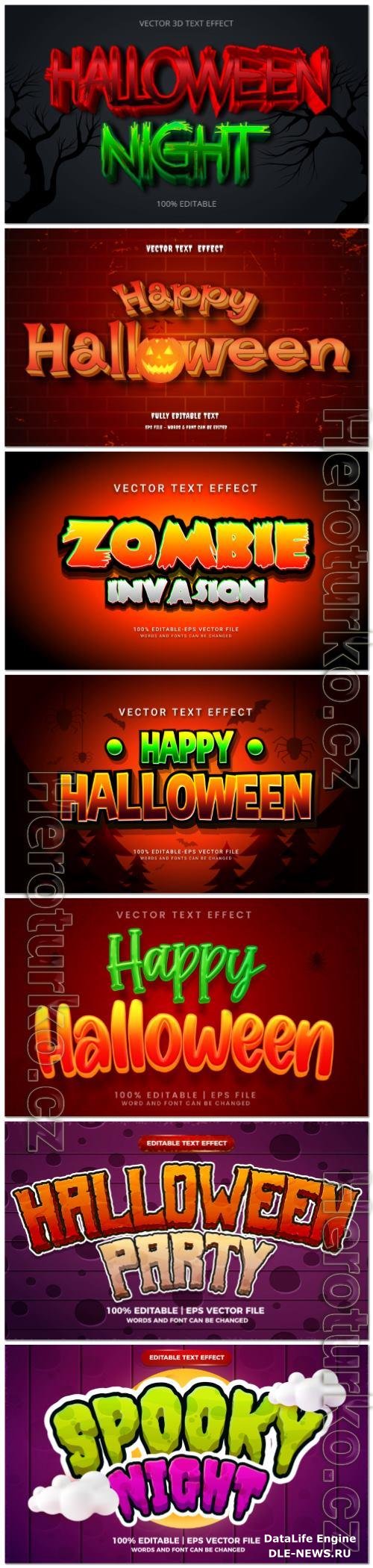 Set 3d editable text style effect vector vol 155