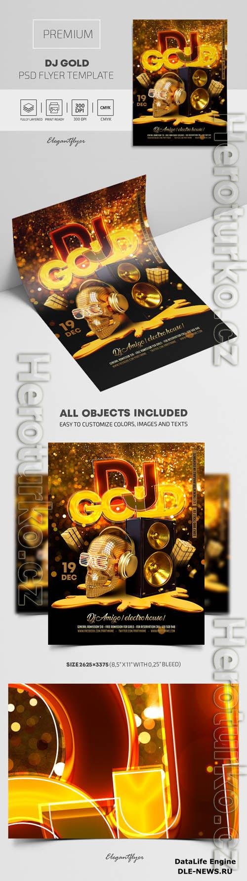 Dj Gold Premium PSD Flyer Template