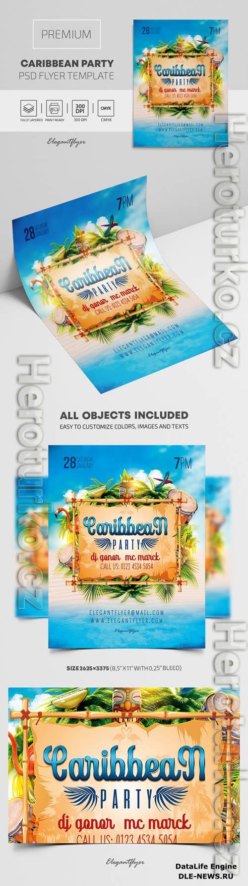 Caribbean Party Premium PSD Flyer Template